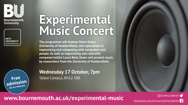 Experimental music concert at the Arts university flyer